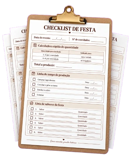 Bônus 3, Checklist e Cronograma de Festa