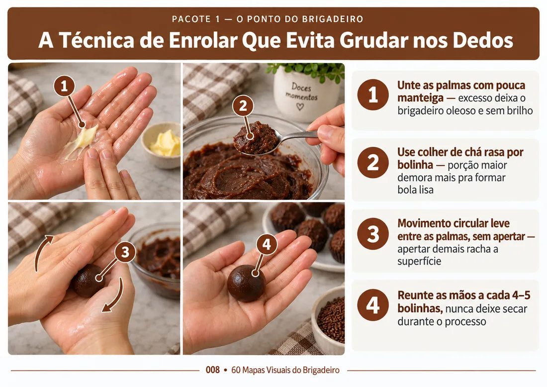 Mapa 008: A Técnica de Enrolar Que Evita Grudar nos Dedos