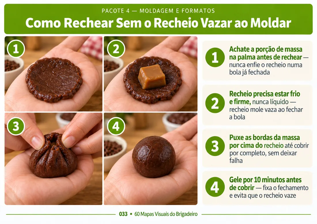 Mapa 033: Como Rechear Sem o Recheio Vazar ao Moldar